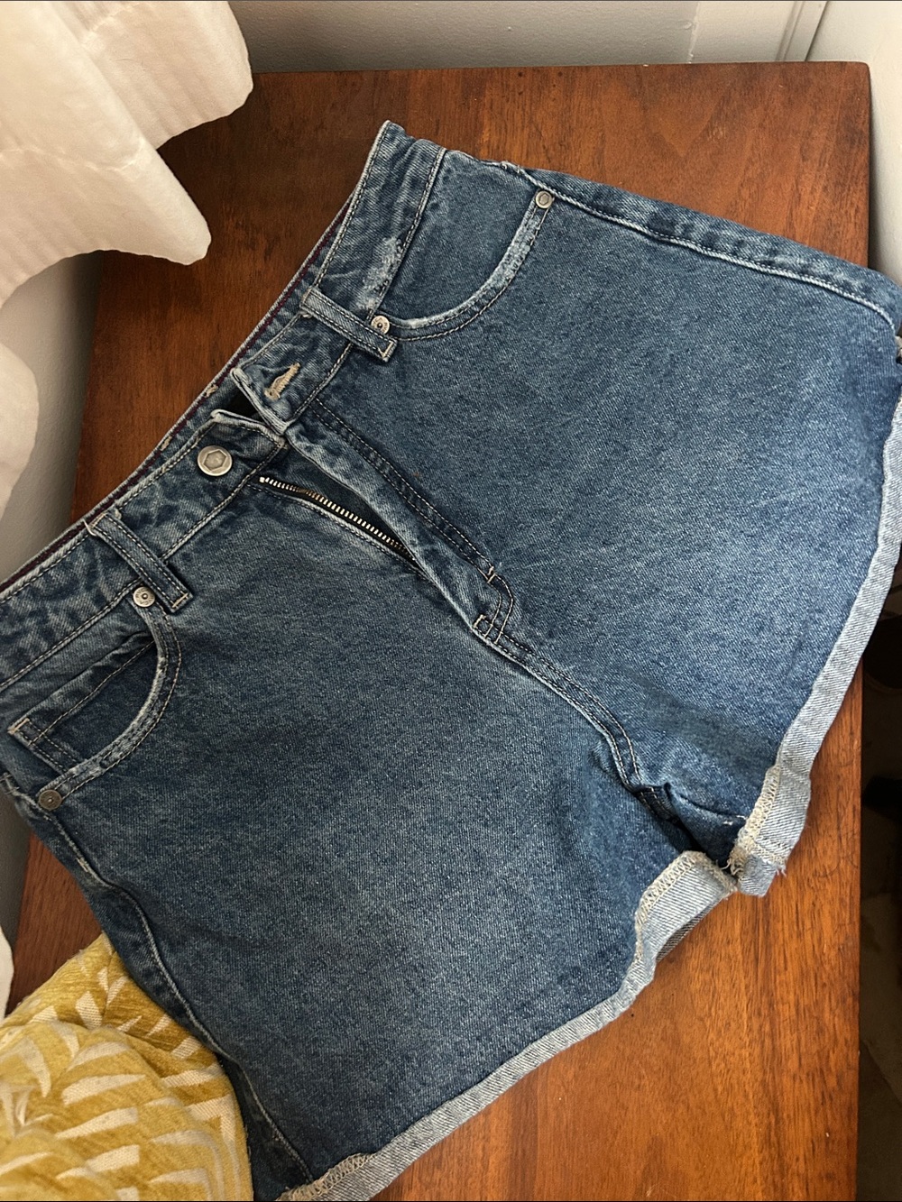 RVCA Dark Blue High-Rise Denim Shorts